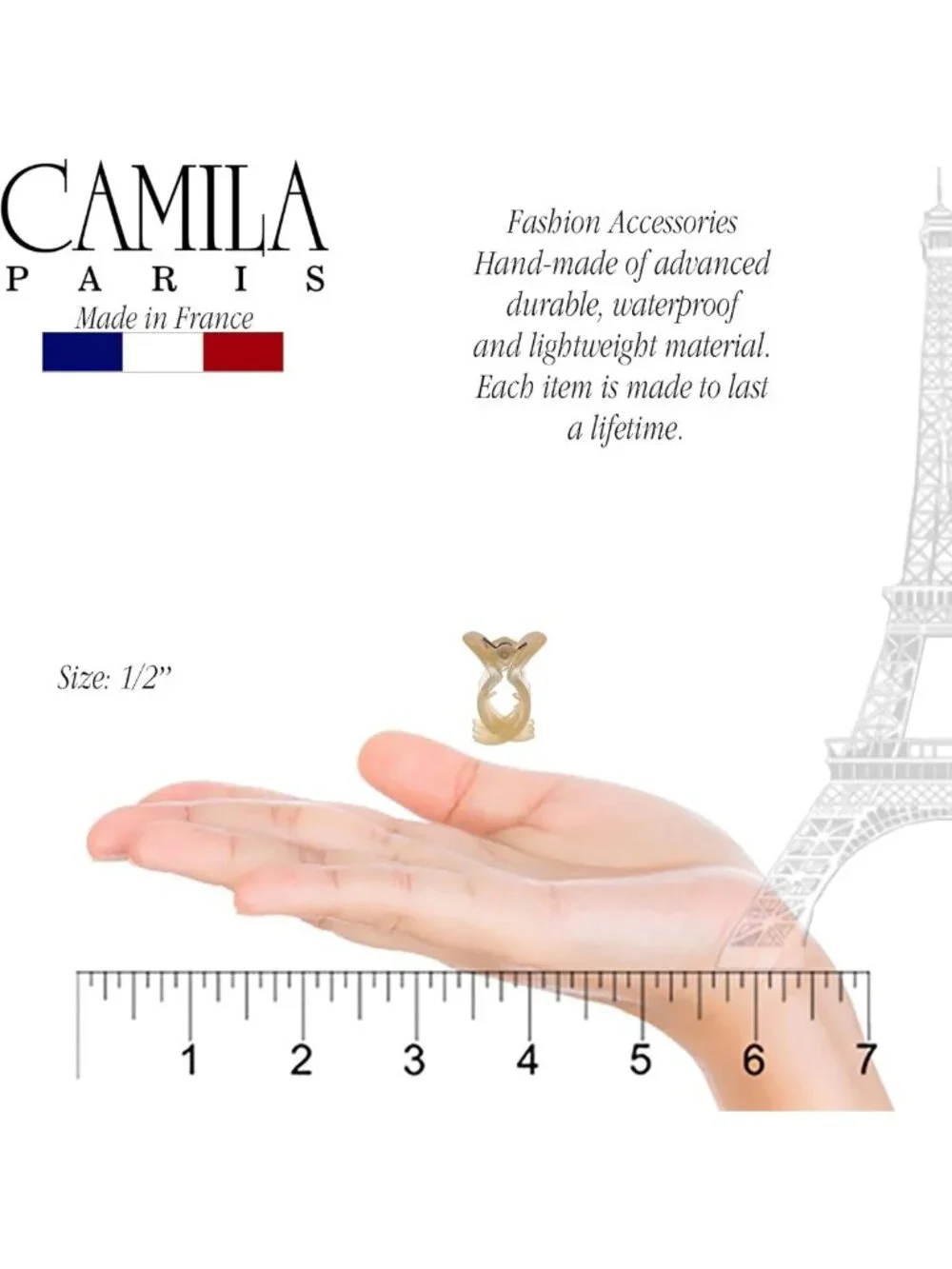 Set of 6 Extra Small Beige Hair Claw Clips for Women - Durable Fashion